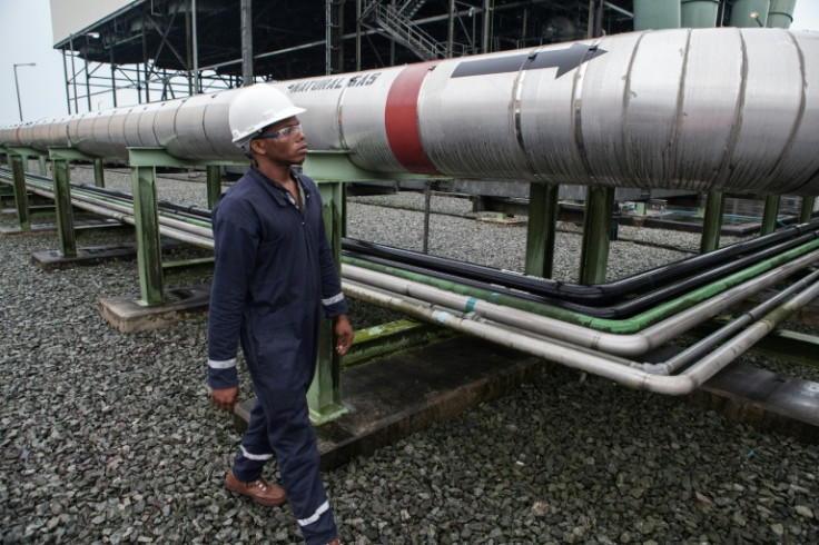 Un gasdotto in una centrale elettrica in Nigeria