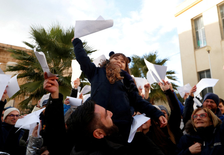 La gente manifesta contro la mafia a Castelvetrano