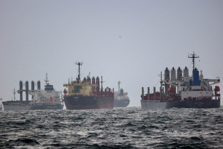 Le navi sono viste mentre attendono l&#39;ispezione nell&#39;ambito della Black Sea Grain Initiative nell&#39;ancoraggio meridionale del Bosforo a Istanbul