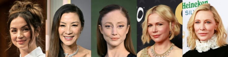 La corsa all&#39;Oscar per la migliore attrice è serrata -- le candidate sono (LR) Ana de Armas, Michelle Yeoh, Andrea Riseborough, Michelle Williams e Cate Blanchett