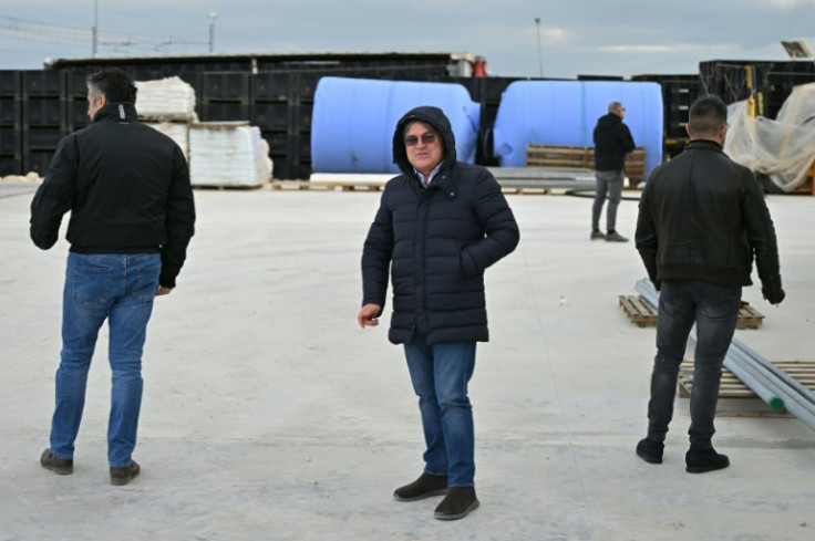 Farmer Lazzaro D'Auria with his police escort in San Severo