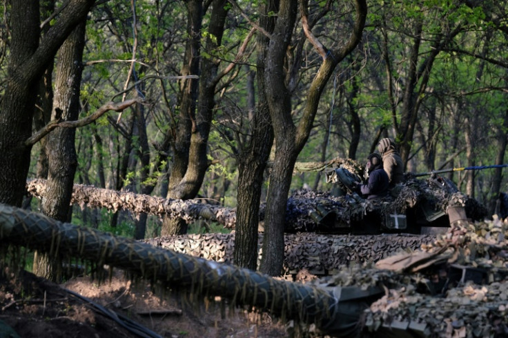 Carro armato ucraino vicino alla città di Bakhmut il 7 maggio 2023, durante l&#39;invasione russa dell&#39;Ucraina