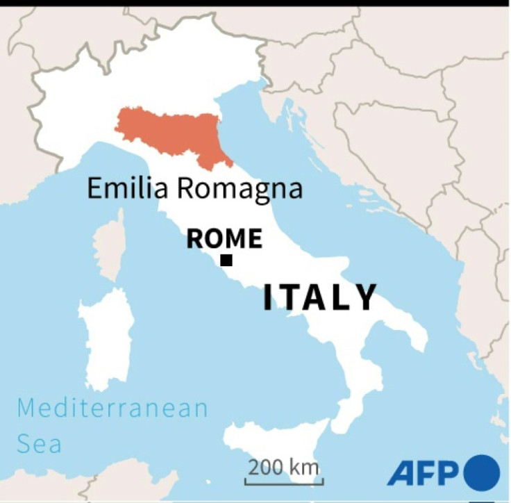 Mappa che individua la regione Emilia Romagna in Italia