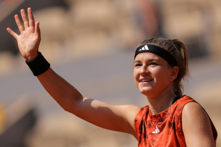 Karolina Muchova festeggia la sua vittoria su Anastasia Pavlyuchenkova