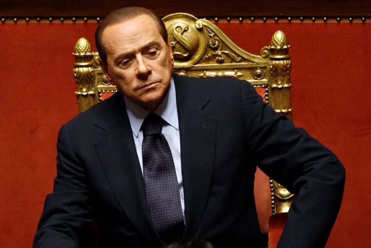 Il presidente del Consiglio italiano Silvio Berlusconi partecipa a un dibattito al Senato a Roma